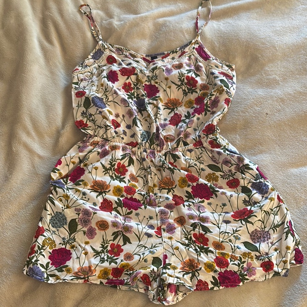 H&M Floral Top with Lace Detail